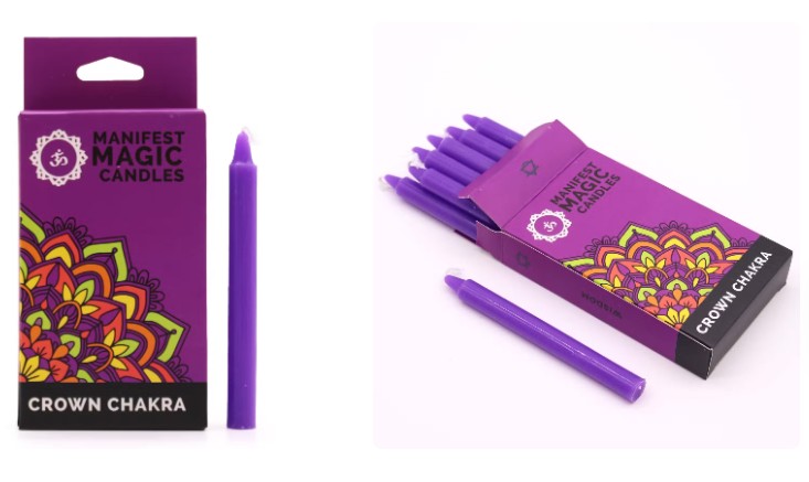 Crown Chakra Manifest Magic Candles – Purple