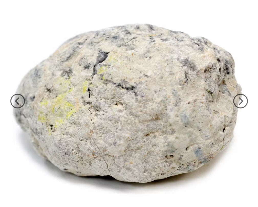 Natural Calcite Geode crystal measuring 8–9cm with pale grey and white crystal formations
