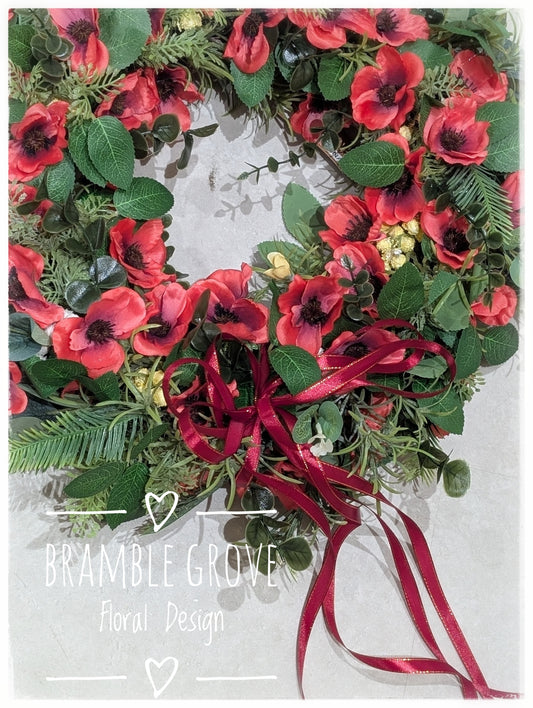 Artificial poppy wreath - Pre Order