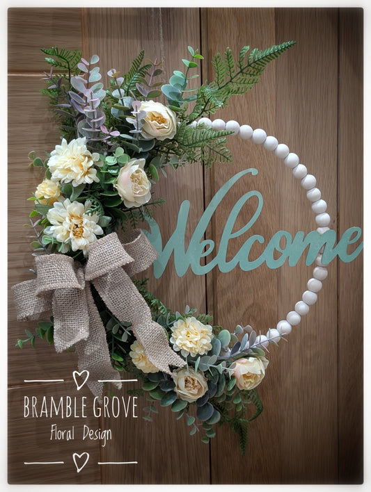 Floral Welcome Hoop Wreath