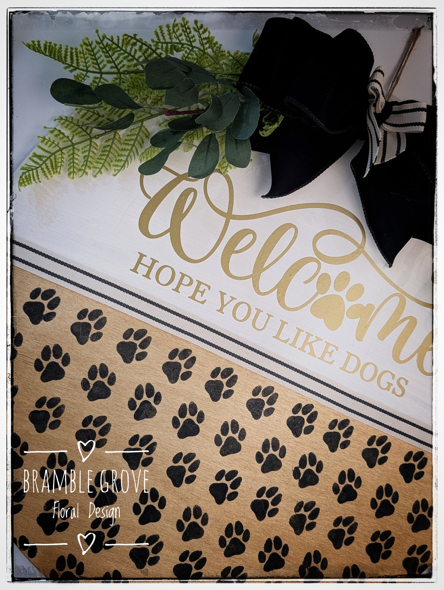 Welcome – Hope You Like Dogs Wooden Door Hanger (45cm)