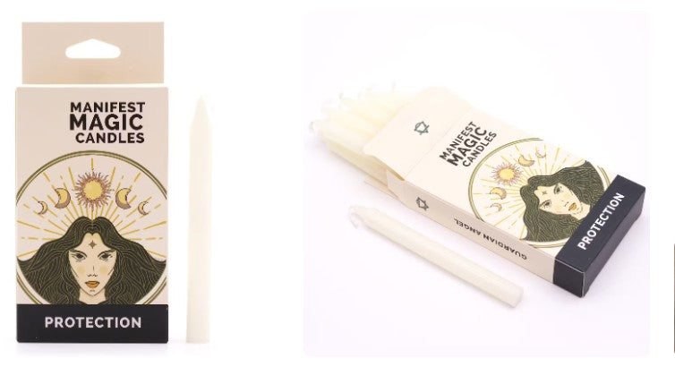 Protection Manifest Magic Candles – White