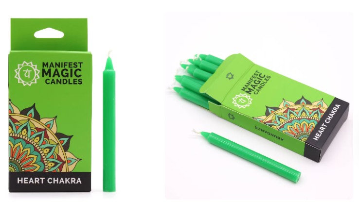 Heart Chakra Manifest Magic Candles – Green