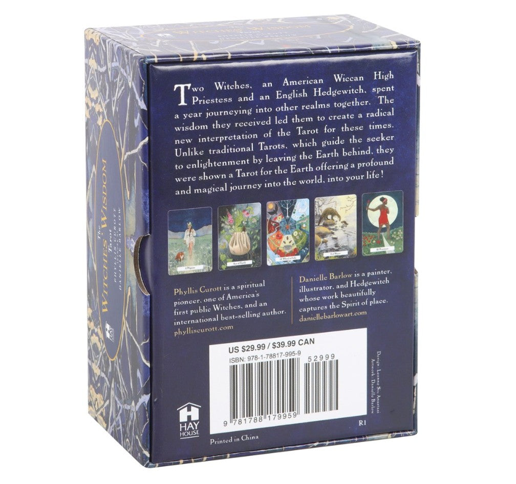 The Witches' Wisdom Tarot box showing the back of the 78 card tarot deck