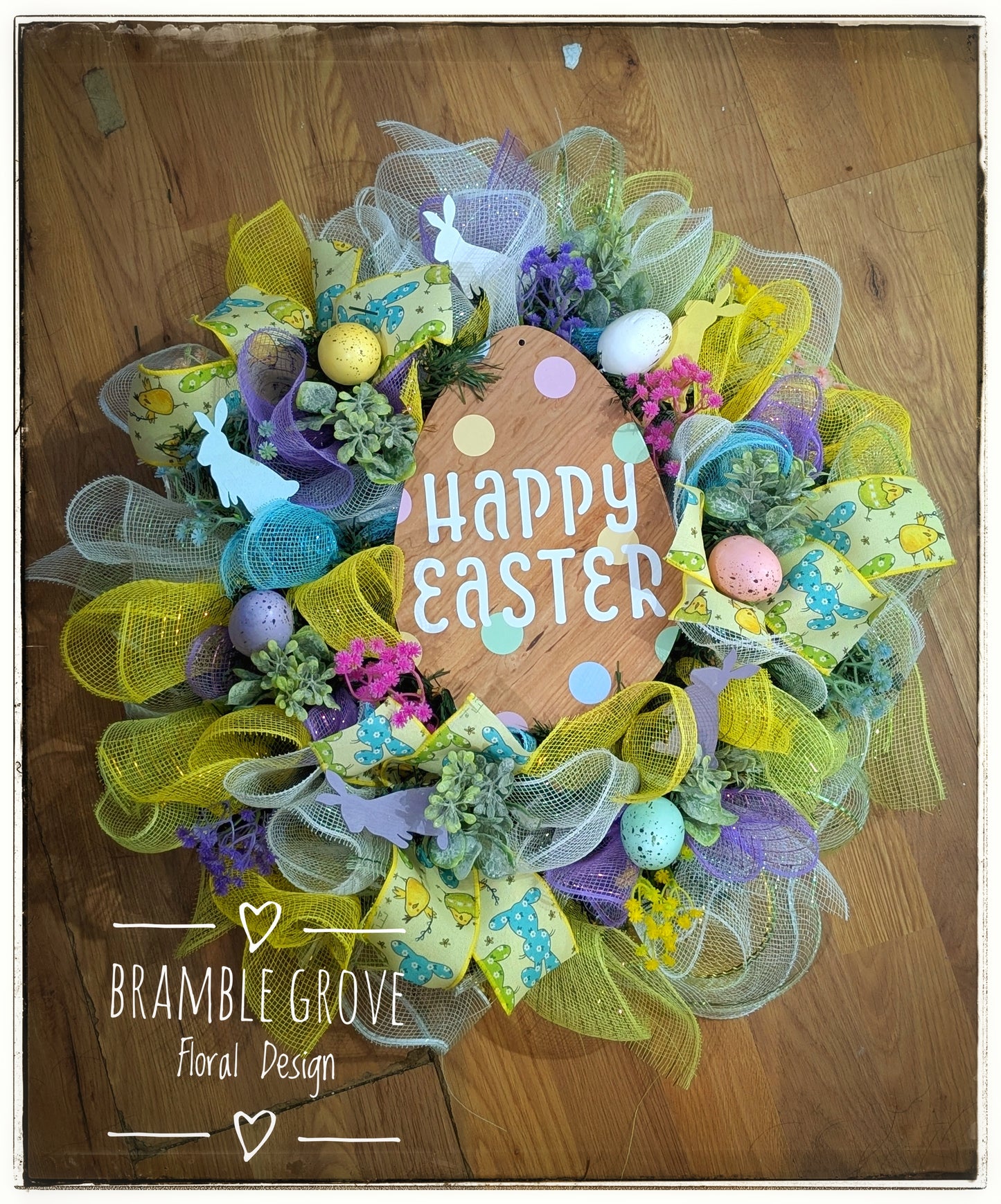 🐣 Handmade Easter Wreath – Large 21” Spring Door Wreath