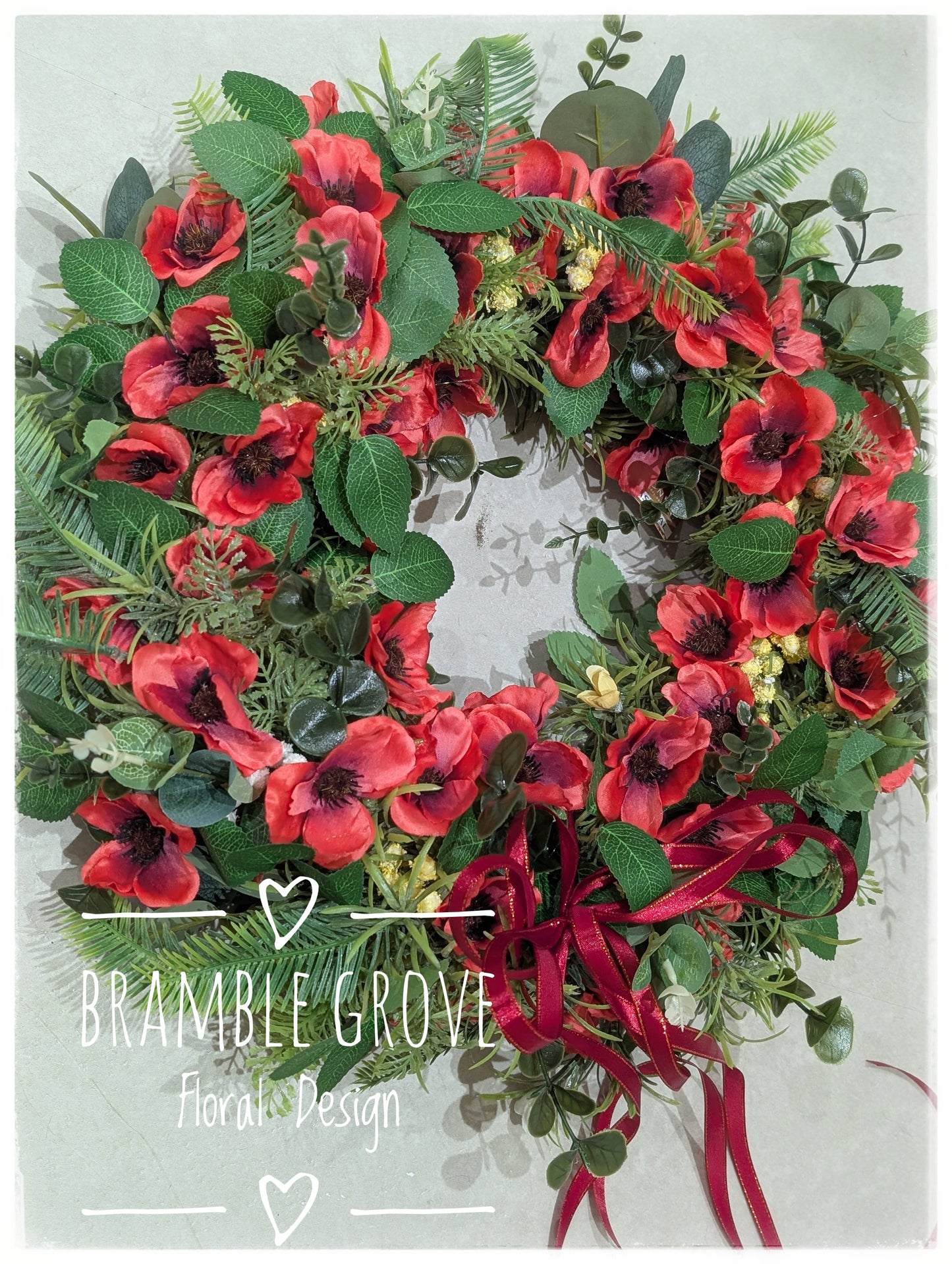 Artificial poppy wreath - Pre Order