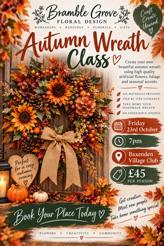 Autumn Wreath Making or Pumpkin Arrangement Workshop | 23rd October | Baxenden