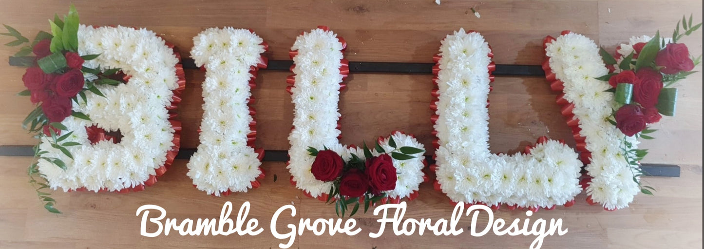 Fresh Funeral Letter Tribute-Pre Order - From £45 per letter - please call to arrange