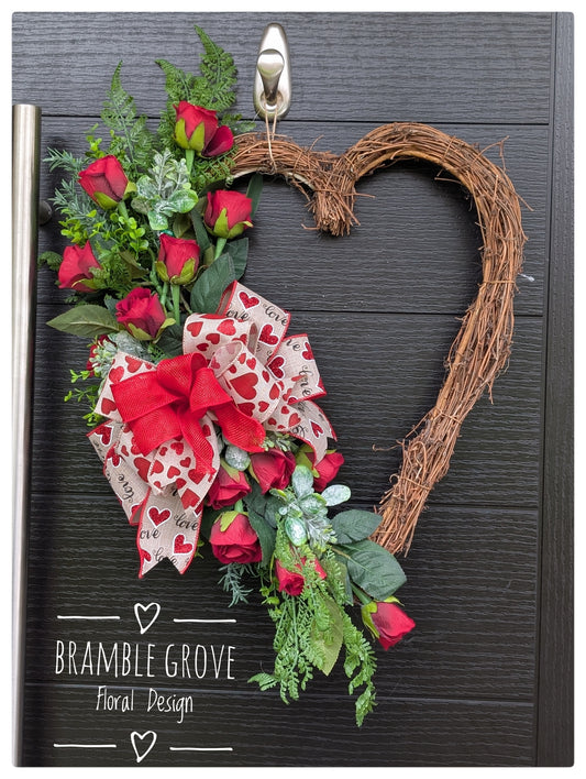 Handmade Heart Rose Wreath