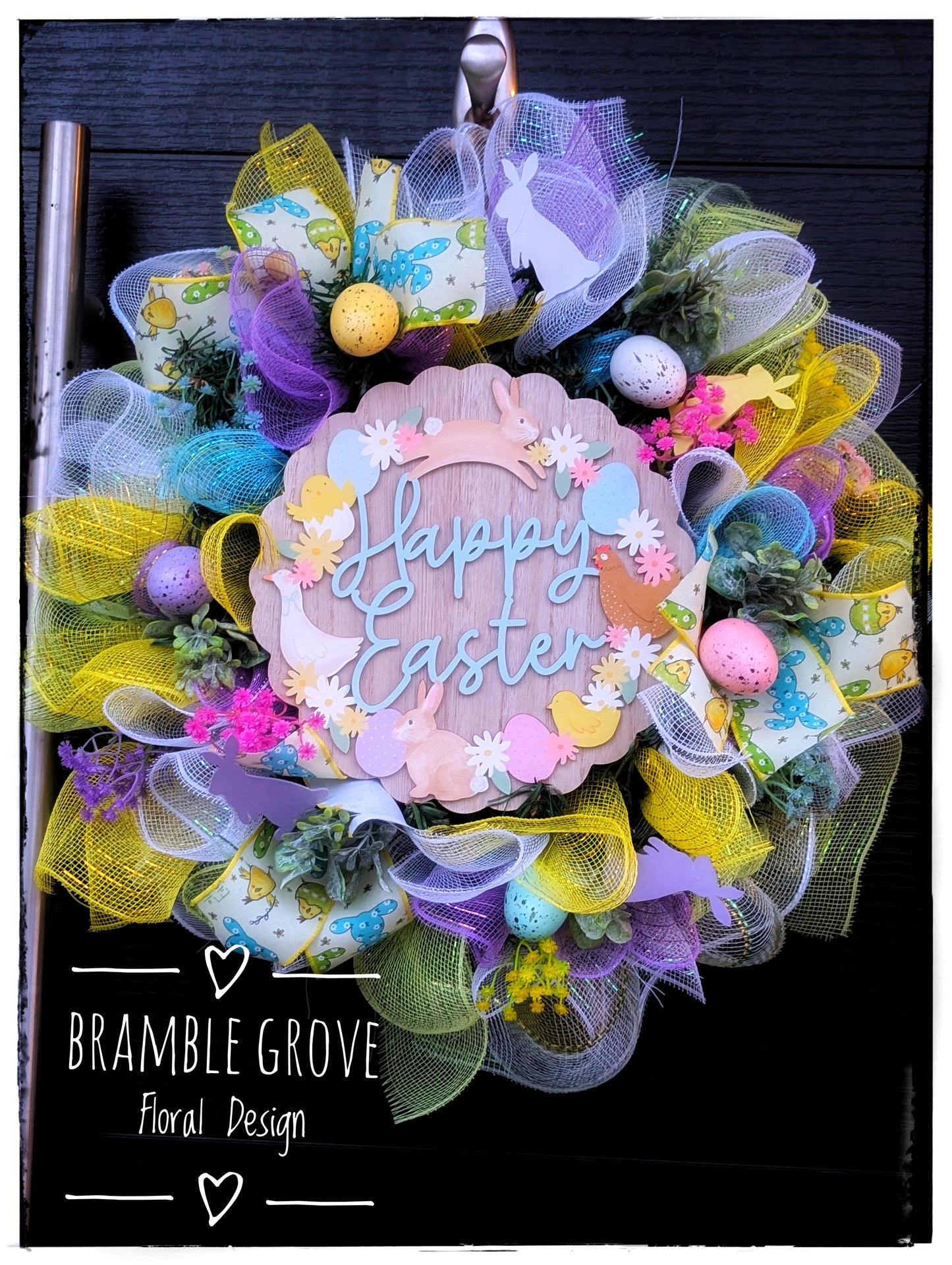 🐣 Handmade Easter Wreath – Large 21” Spring Door Wreath