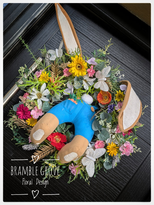 🐰 Bunny’s Busy Day – Spring Door Wreath