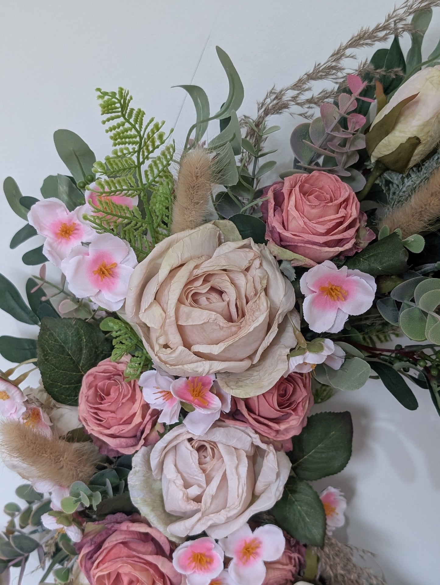 Vintage Blush Silk Door Wreath