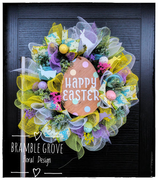 🐣 Handmade Easter Wreath – Large 21” Spring Door Wreath