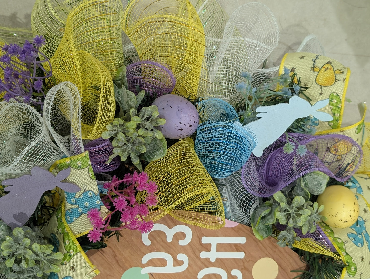🐣 Handmade Easter Wreath – Large 21” Spring Door Wreath