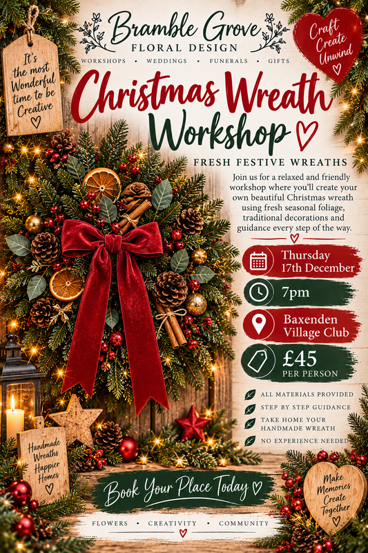 🎄 Fresh Christmas Wreath Workshop – Thursday 17th December-Baxenden