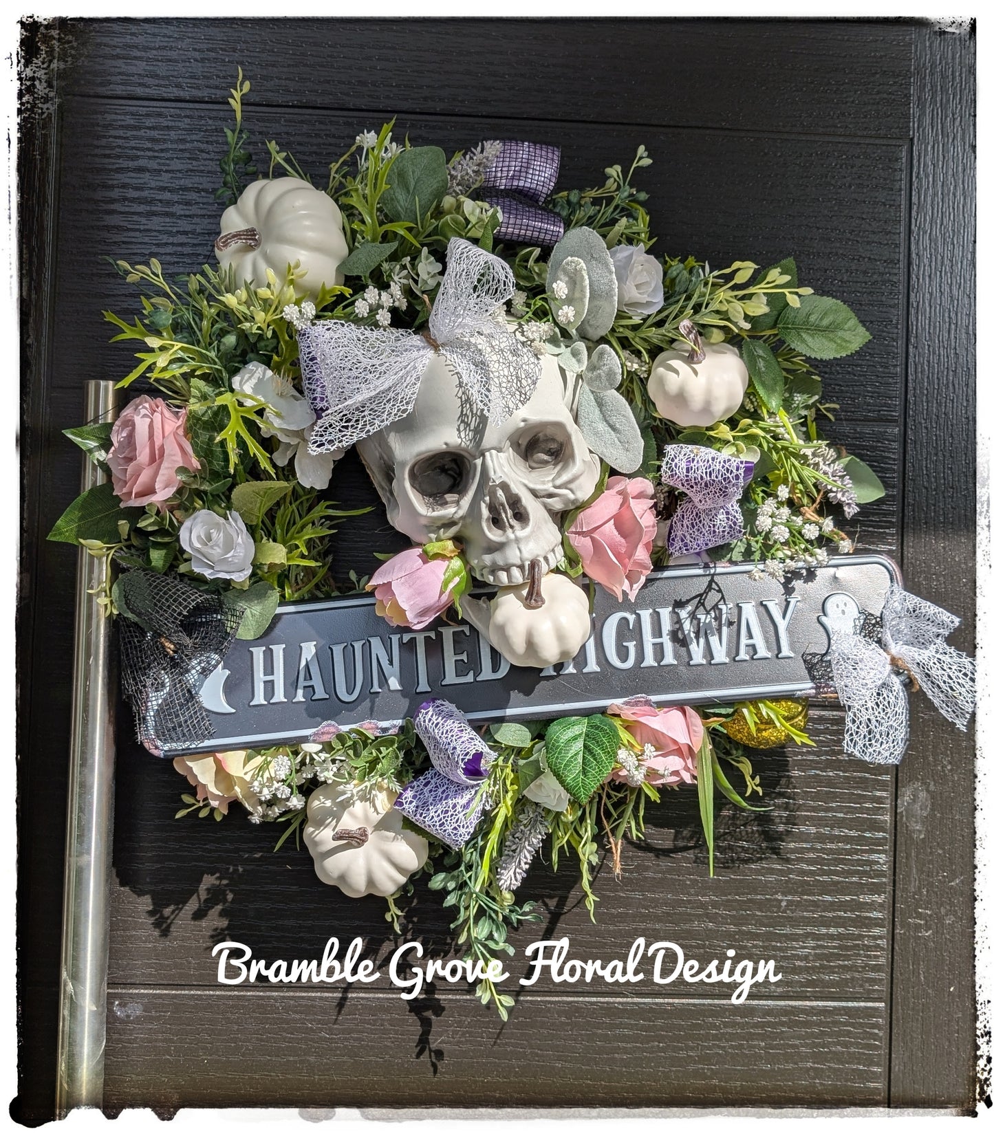 Artificial Halloween door wreath