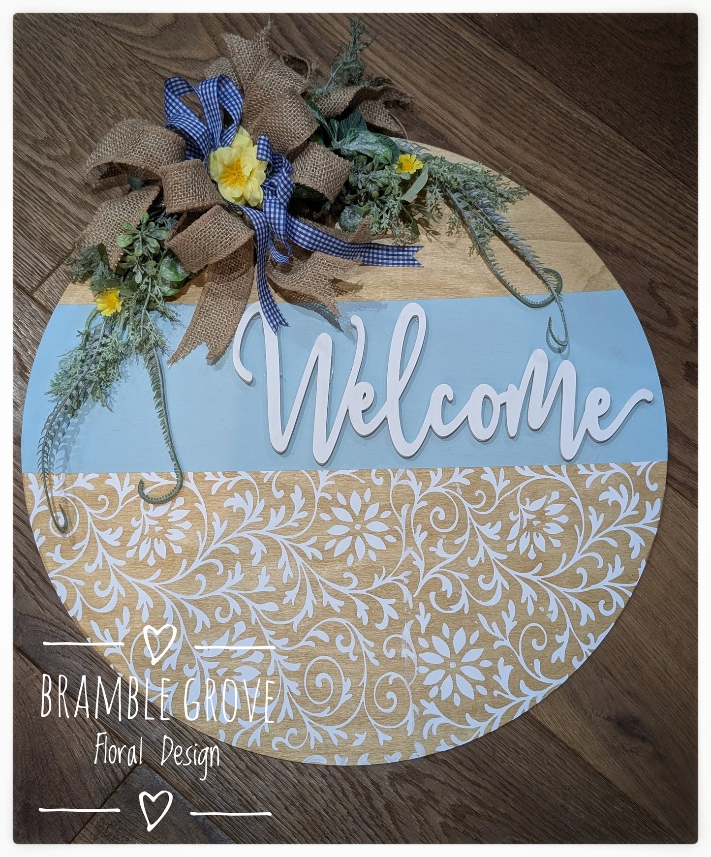Handmade Wooden “Welcome” Door Sign – 45cm (demo model)