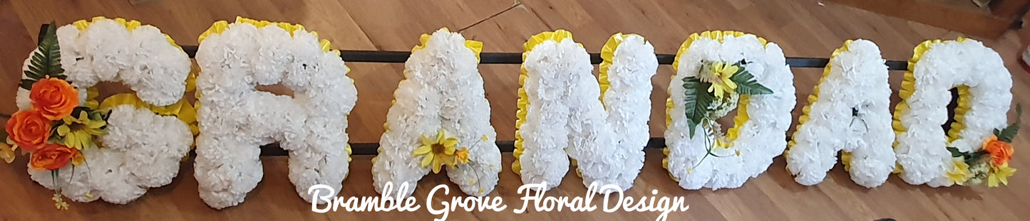 Artificial silk funeral letters
