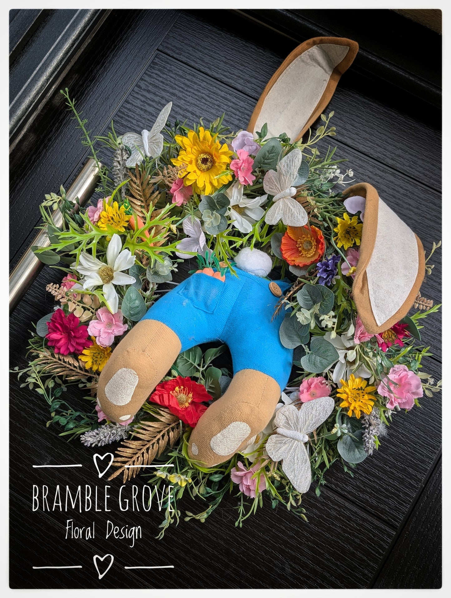 🐰 Bunny’s Busy Day – Spring Door Wreath