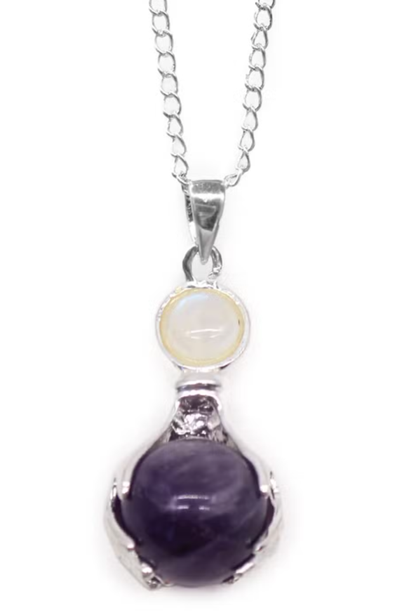 Healing Hands Amethyst Crystal Pendant – 45cm Chain