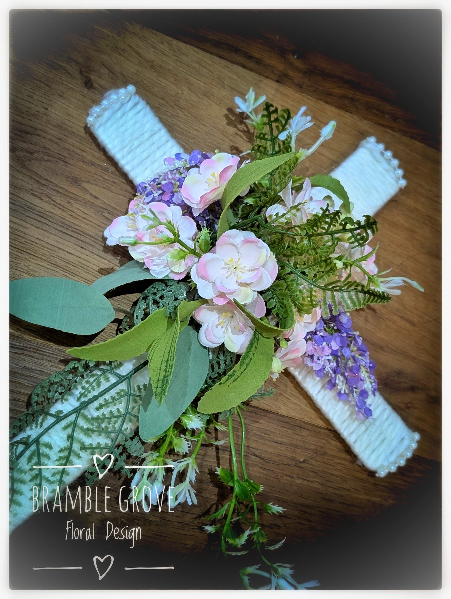 Handmade Floral Cross – Soft Ivory and mixed Posy (18”)